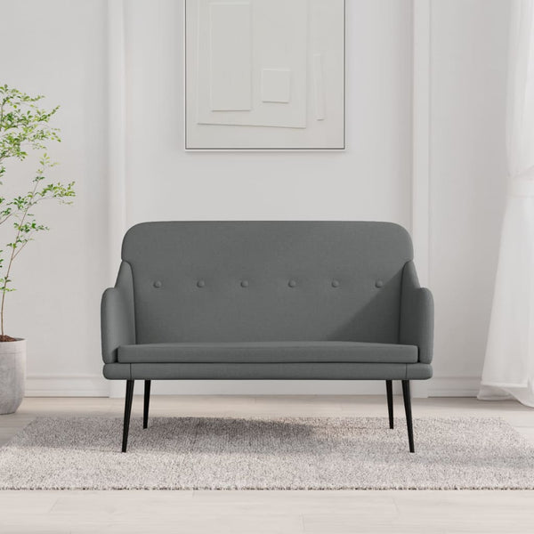 Dunkelgraue Stoff Sitzbank 110 cm