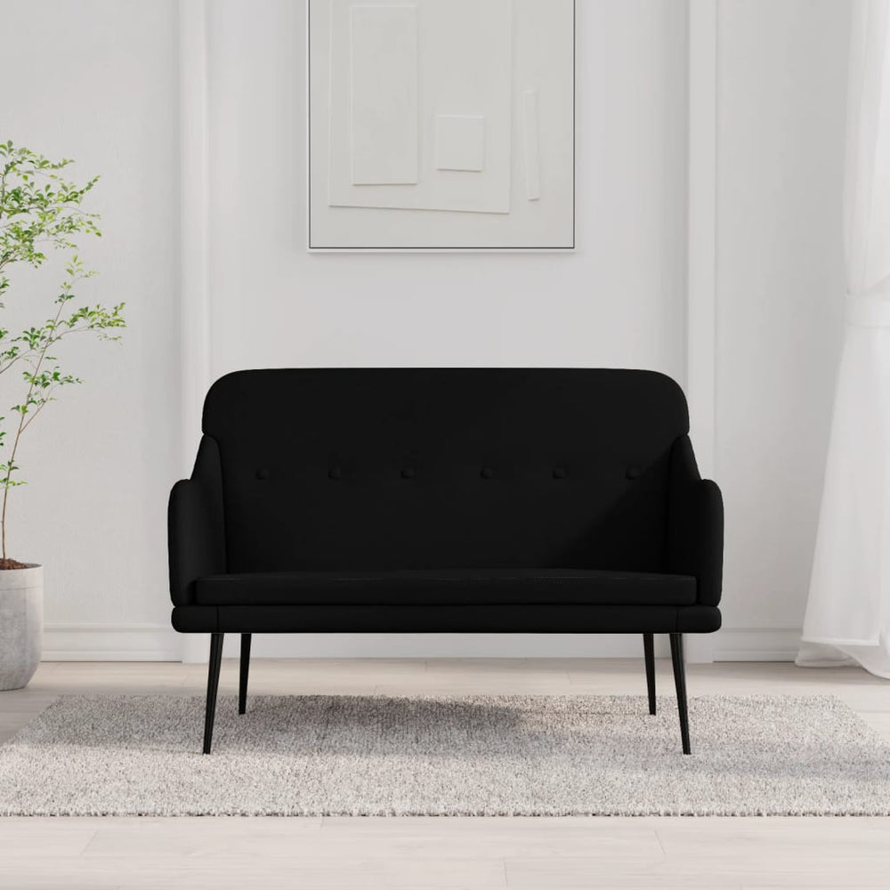 Schwarze Stoff Sitzbank 110 cm