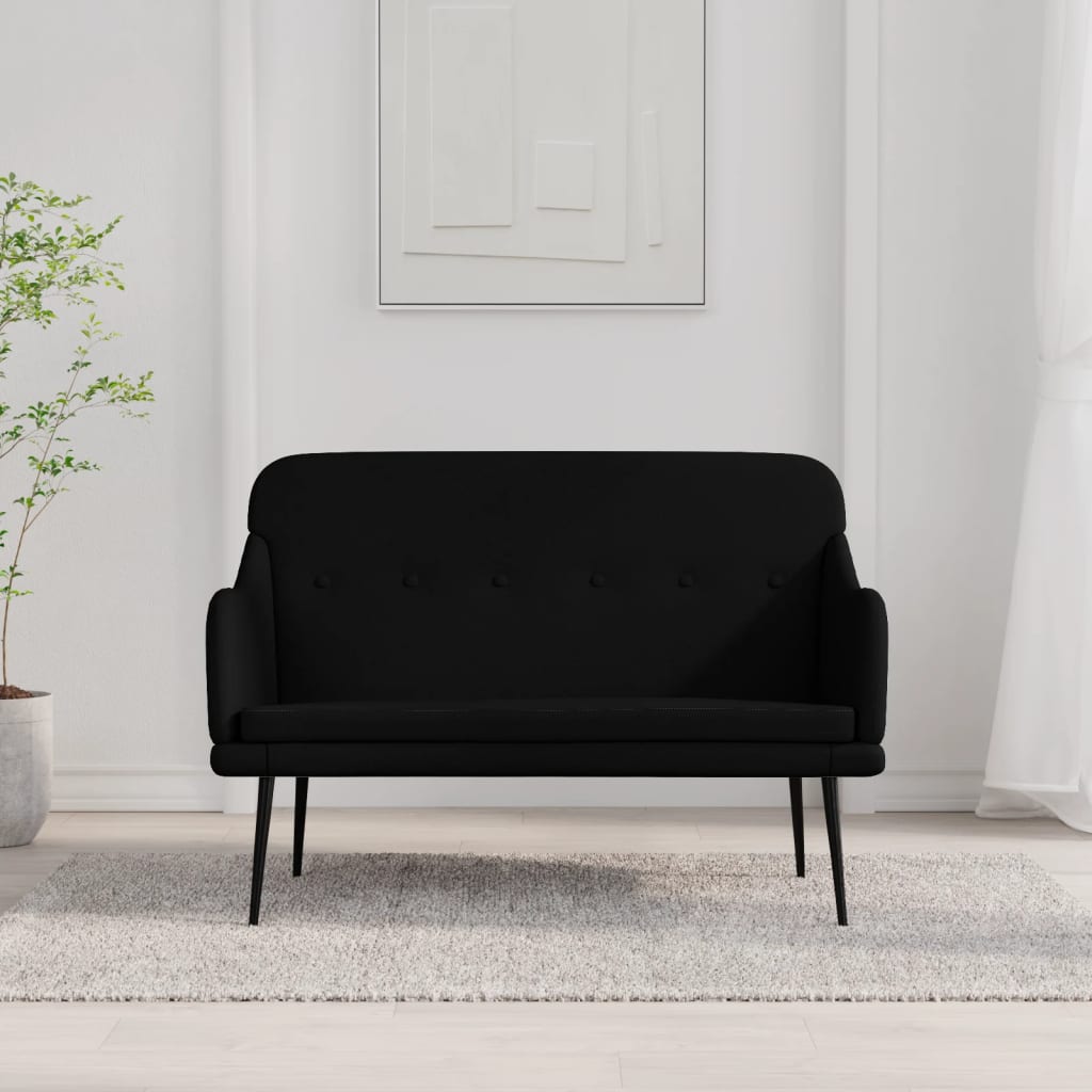 Schwarze Stoff Sitzbank 110 cm