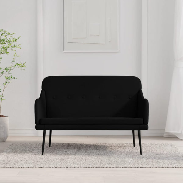 Schwarze Stoff Sitzbank 110 cm