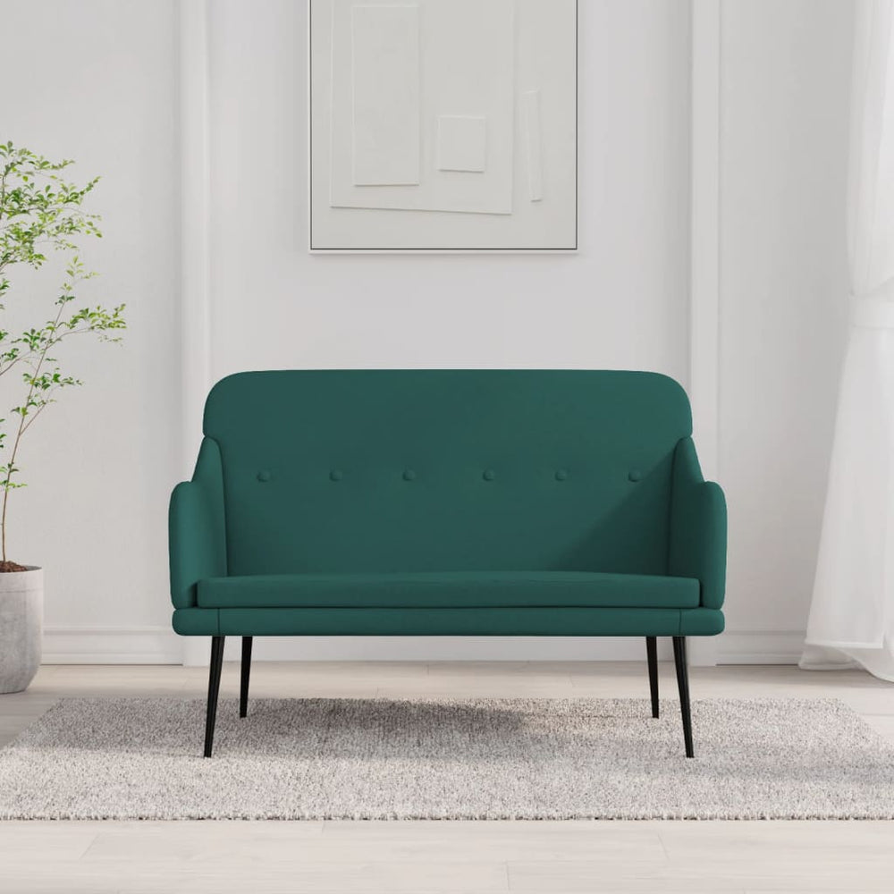 Dunkelgrüne Sitzbank Stoff 110 cm