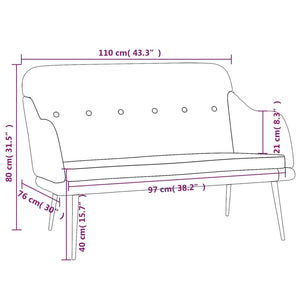 Blaue Sitzbank Stoff 110 cm