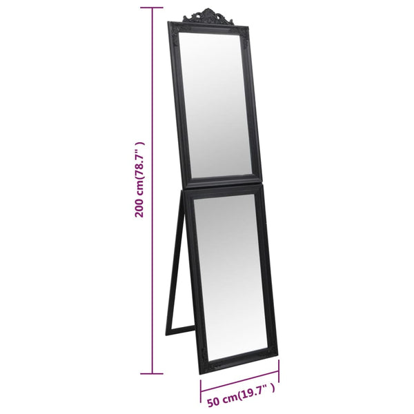 vidaXL Full-Length Mirror Black 50x200 cm