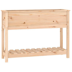 vidaXL Jardinière avec étagère 111,5x34,5x81 cm Bois de pin massif