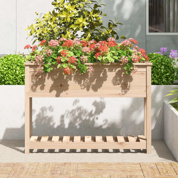 vidaXL Jardinière avec étagère 111,5x34,5x81 cm Bois de pin massif