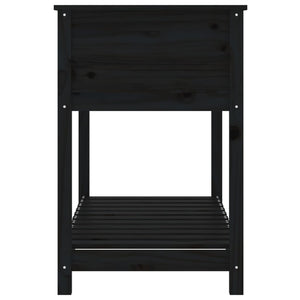 vidaXL Jardinière avec étagère Noir 111,5x54x81 cm Pin massif