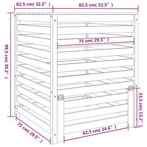 Weißer Holz Komposter 82,5x82,5x99,5cm