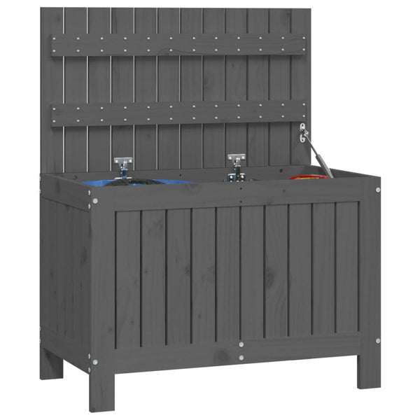 Gartentruhe Grau Kiefer Massivholz 76x42,5x54cm