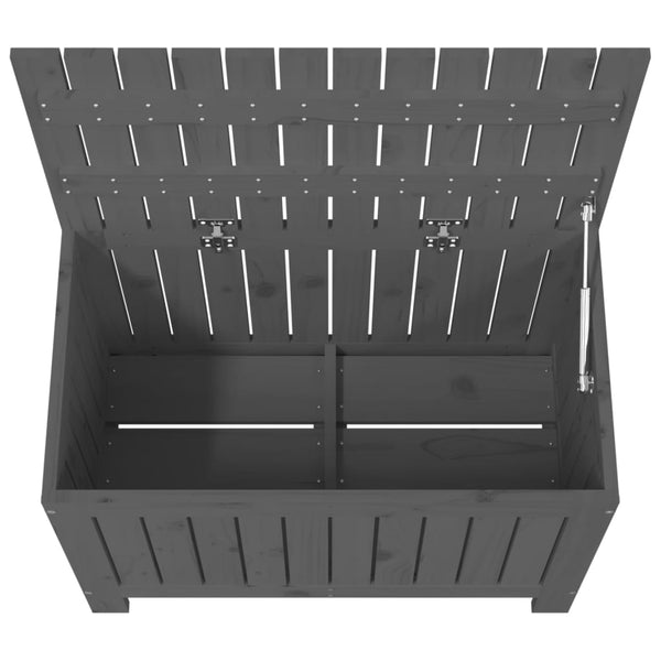 Gartentruhe Grau Kiefer Massivholz 76x42,5x54cm