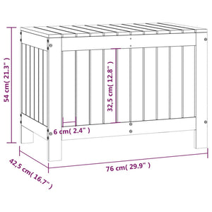 Gartentruhe Schwarz Kiefer Massivholz 76x42,5x54cm