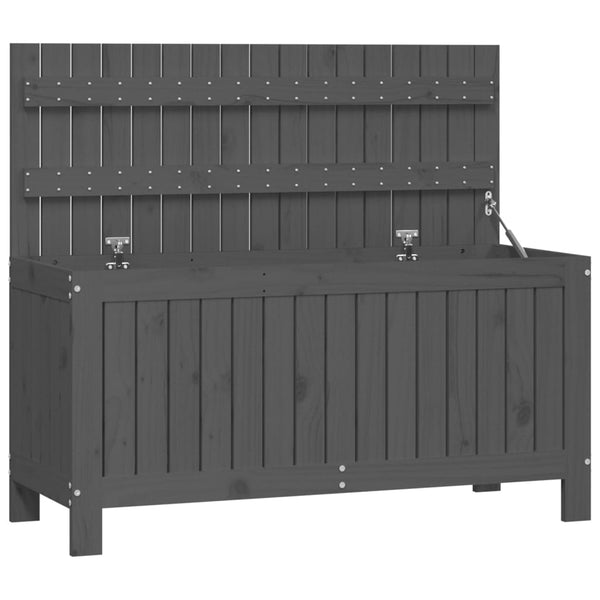 Gartentruhe Grau 108 cm Kiefer Massivholz