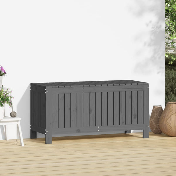 Gartentruhe Grau 108 cm Kiefer Massivholz
