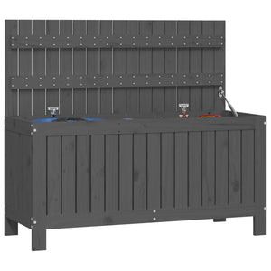 Gartentruhe Grau 108 cm Kiefer Massivholz