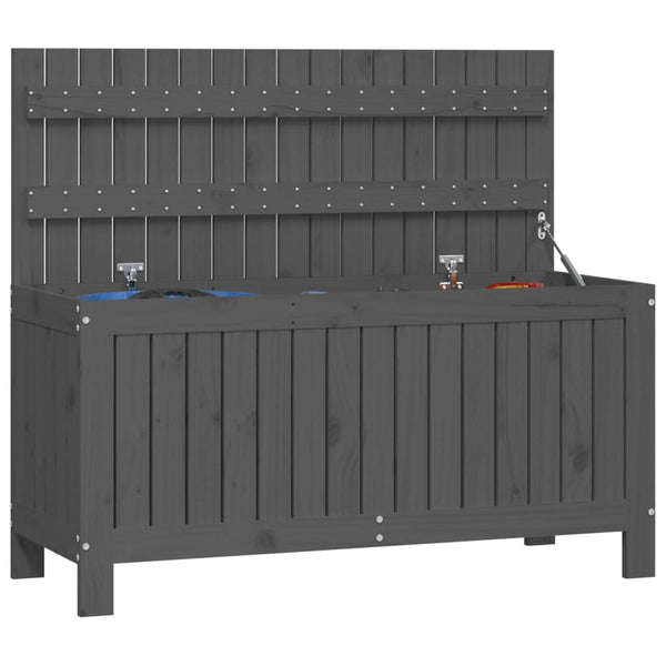 Gartentruhe Grau 108 cm Kiefer Massivholz