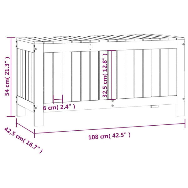 Gartentruhe Grau 108 cm Kiefer Massivholz