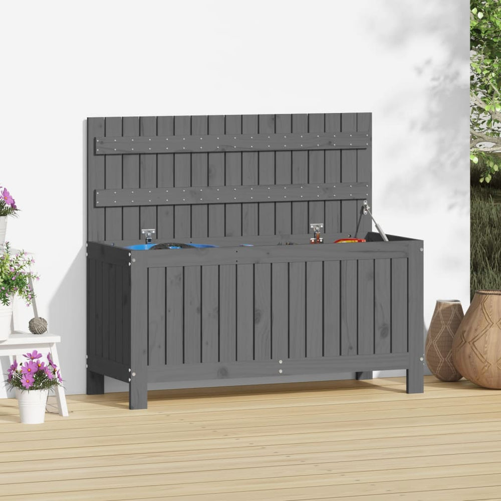 Gartentruhe Grau 108 cm Kiefer Massivholz
