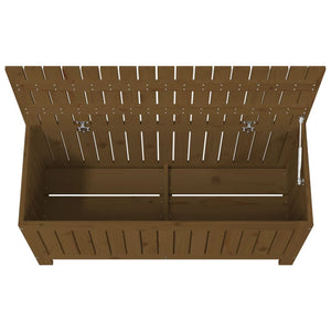 Gartentruhe Honigbraun Massivholz Kiefer 108cm