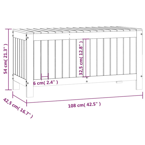 Gartentruhe Honigbraun Massivholz Kiefer 108cm