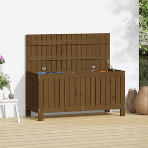 Gartentruhe Honigbraun Massivholz Kiefer 108cm