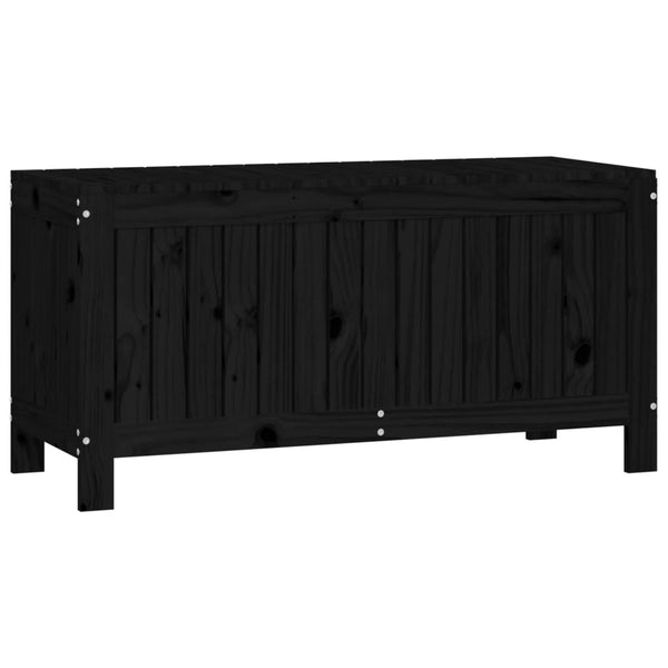 Schwarze Gartentruhe Kiefer Massivholz 108cm