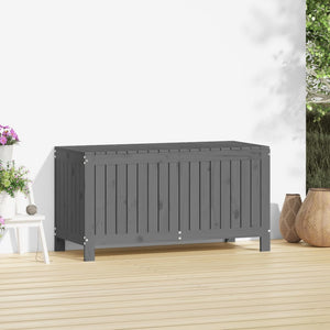 Gartentruhe Grau 115 cm Kiefer Massivholz