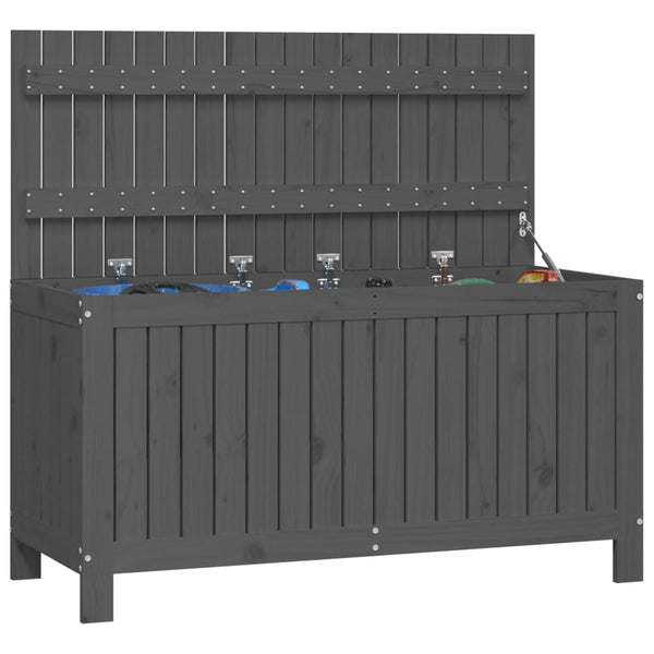 Gartentruhe Grau 115 cm Kiefer Massivholz