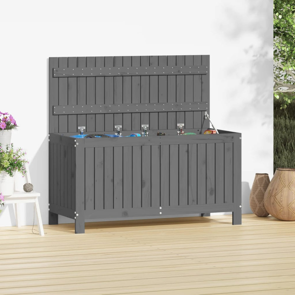Gartentruhe Grau 115 cm Kiefer Massivholz