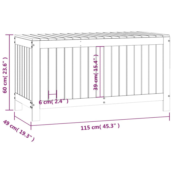 Gartentruhe Honigbraun 115x49x60 cm aus massivem Kiefernholz