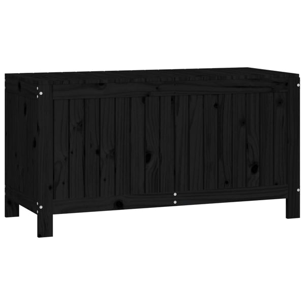 Gartentruhe Schwarz 115 cm Kiefer Massivholz