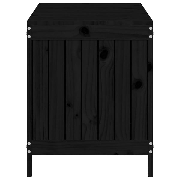 Gartentruhe Schwarz 115 cm Kiefer Massivholz