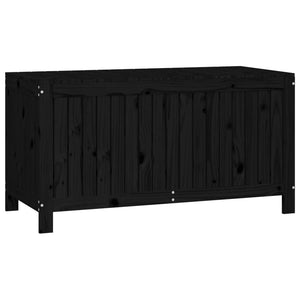 Schwarze Gartentruhe Kiefer Massivholz 121 cm