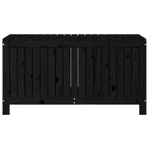 Schwarze Gartentruhe Kiefer Massivholz 121 cm