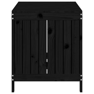 Schwarze Gartentruhe Kiefer Massivholz 121 cm
