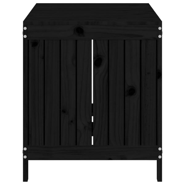 Schwarze Gartentruhe Kiefer Massivholz 121 cm