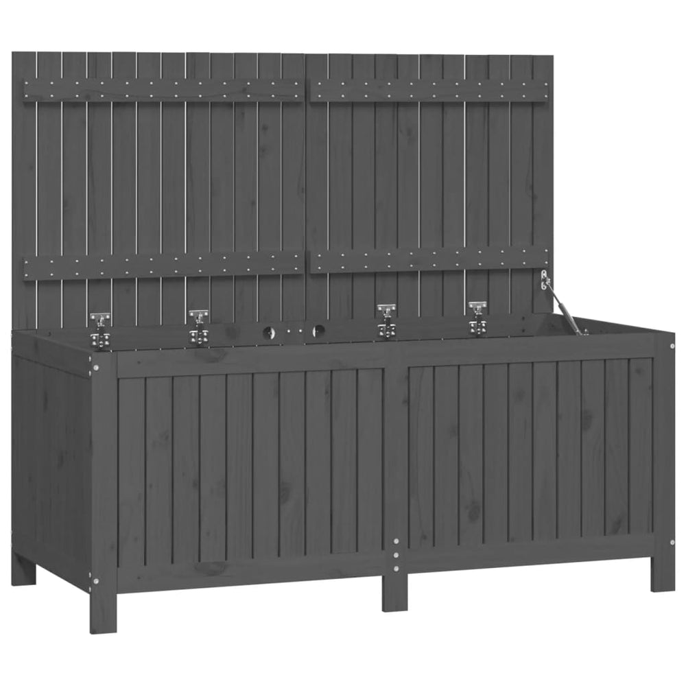 Gartentruhe Grau 147cm Kiefer Massivholz