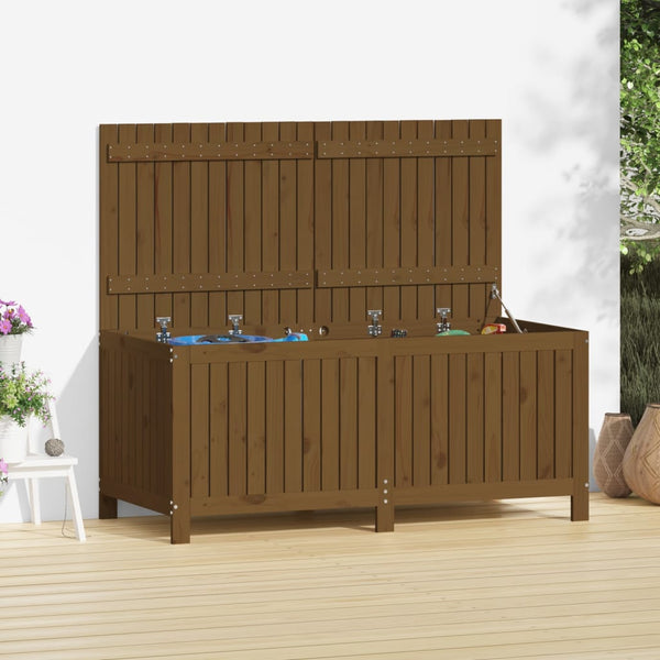 Gartentruhe Honigbraun Kiefer Massivholz 147 cm