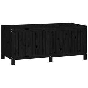 Gartentruhe Schwarz Massivholz Kiefer 147 cm