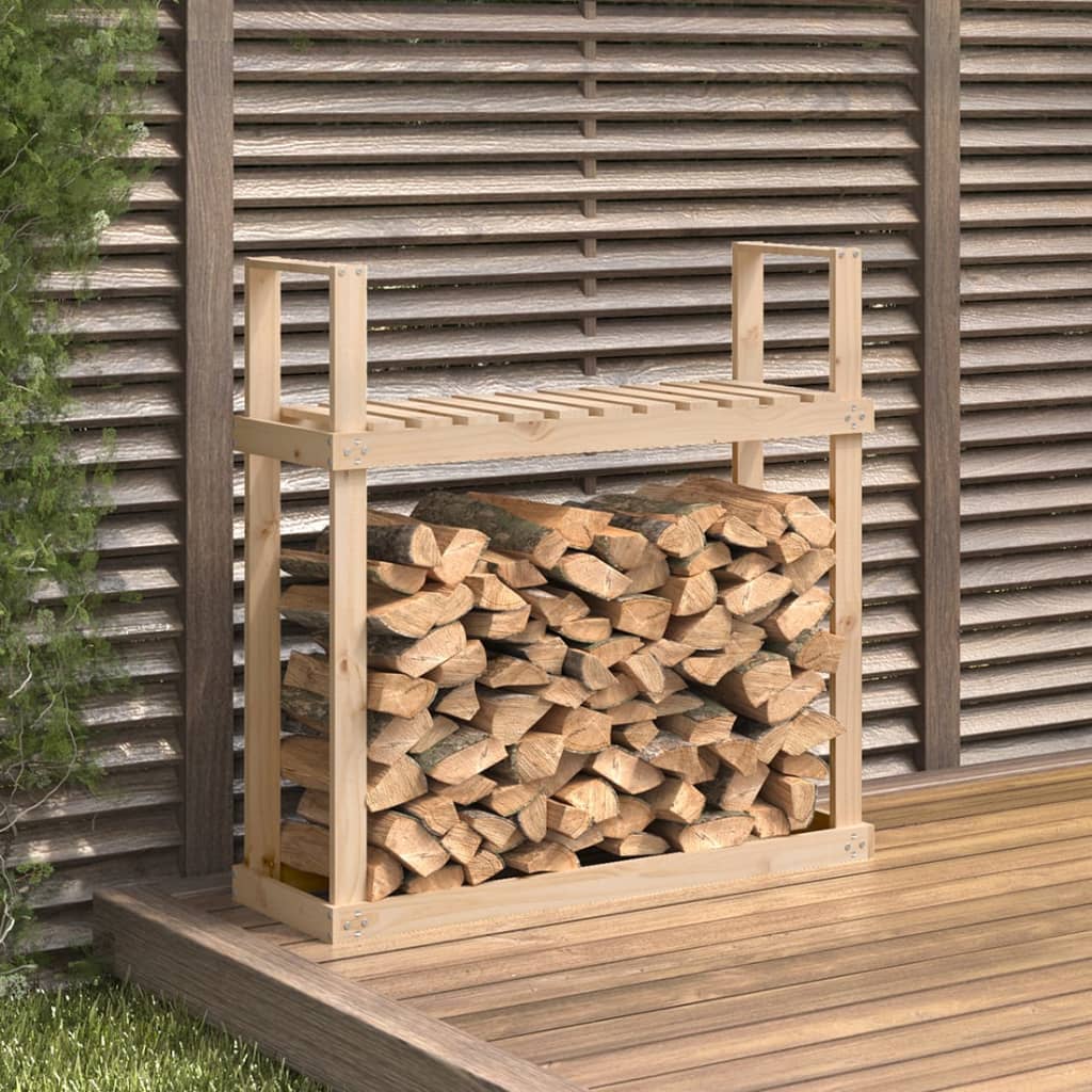 Kaminholzregal aus Kiefernholz 110 cm