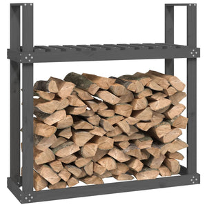 Kaminholzregal Grau Kiefer Massivholz 110cm