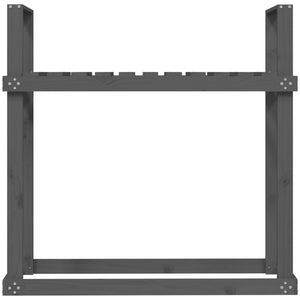 Kaminholzregal Grau Kiefer Massivholz 110cm