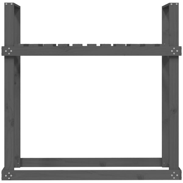 Kaminholzregal Grau Kiefer Massivholz 110cm