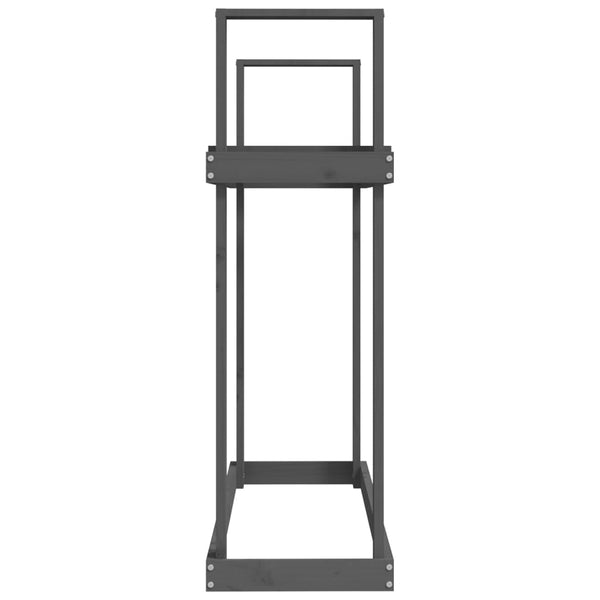 Kaminholzregal Grau Kiefer Massivholz 110cm