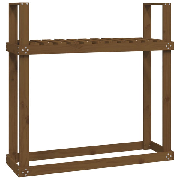 Kaminholzregal Honigbraun Kiefer Massivholz 110 cm
