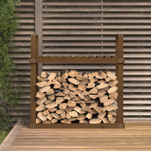 Kaminholzregal Honigbraun Kiefer Massivholz 110 cm