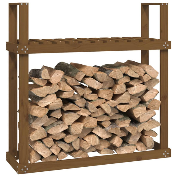 Kaminholzregal Honigbraun Kiefer Massivholz 110 cm