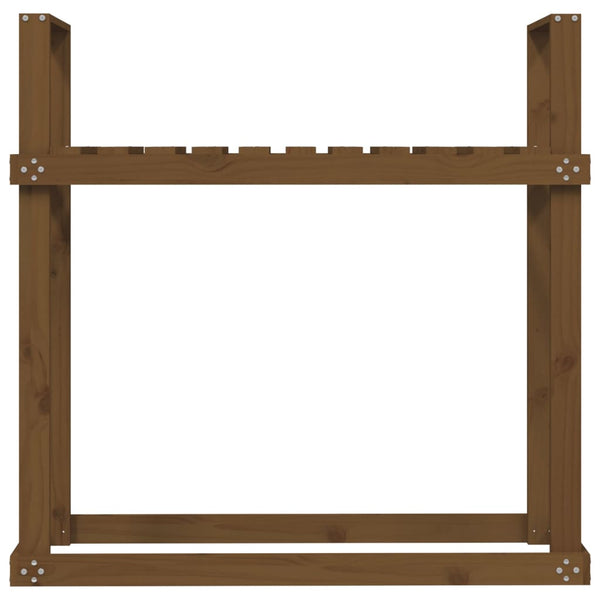 Kaminholzregal Honigbraun Kiefer Massivholz 110 cm