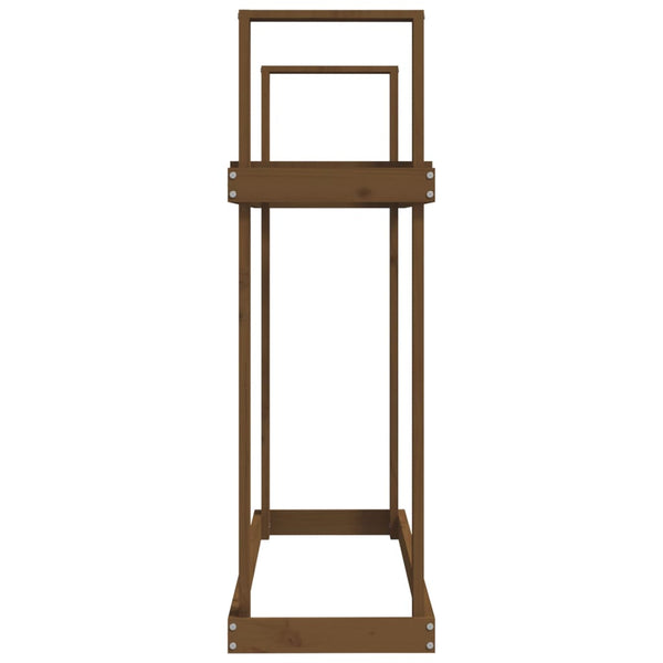 Kaminholzregal Honigbraun Kiefer Massivholz 110 cm