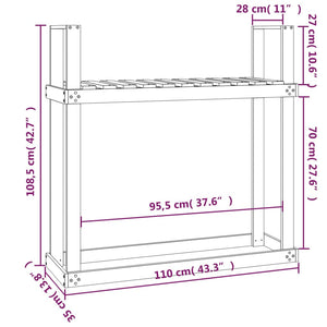 Kaminholzregal Honigbraun Kiefer Massivholz 110 cm