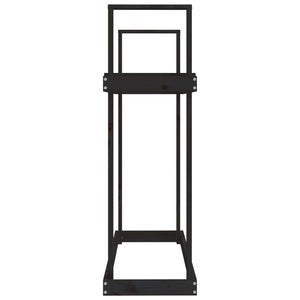 Schwarzes Kaminholzregal Kiefer Massivholz 110cm