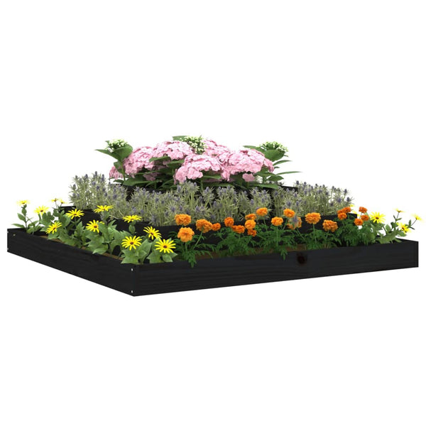 vidaXL Jardinière noire 110x110x27 cm Bois de pin massif